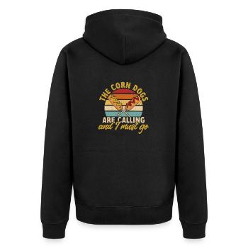 Corn Dog Corndog - Unisex Premium Organic Zip Hoodie - black - Back - Nico (187cm)