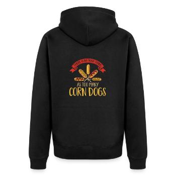 Corn Dog Corndog - Unisex Premium Bio Zip Hoodie - Schwarz - Hinten - Nico (187cm)