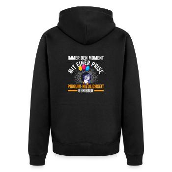 Pingouin mignon - Veste à capuche bio Premium Unisexe - noir - Dos - Nico (187cm)
