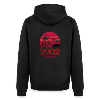 Vintage Year 2002 Limited Edition Red - Unisex Premium Organic Zip Hoodie - black - Back - Nico (187cm)