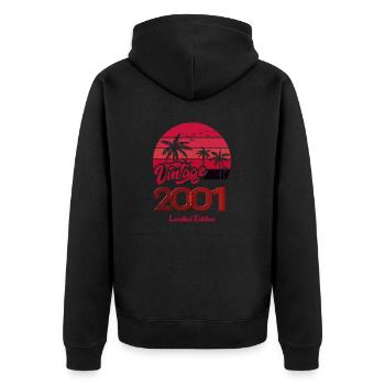 Vintage Year 2001 Limited Edition Red - Unisex Premium Organic Zip Hoodie - black - Back - Nico (187cm)