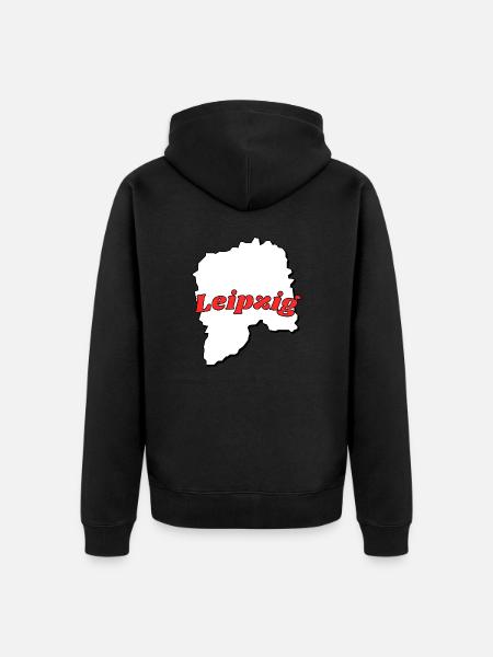 Leipzig - Unisex Premium Bio Zip Hoodie - Schwarz