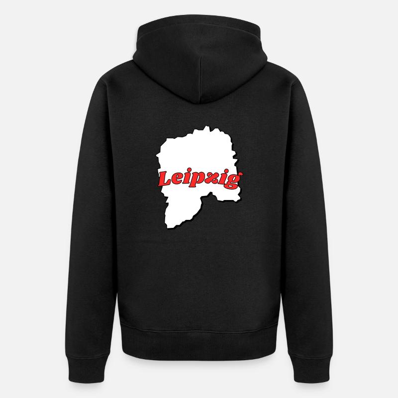 Leipzig - Unisex Premium Bio Zip Hoodie - Schwarz