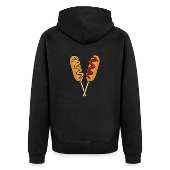 Corn Dog Corndog - Unisex Premium Organic Zip Hoodie - black - Back - Nico (187cm)