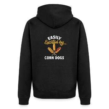 Corn Dog Corndog - Unisex Premium Organic Zip Hoodie - black - Back - Nico (187cm)