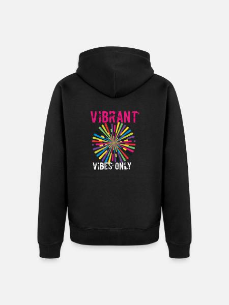 Vibrant Vibes Only - Unisex Premium Organic Zip Hoodie - black