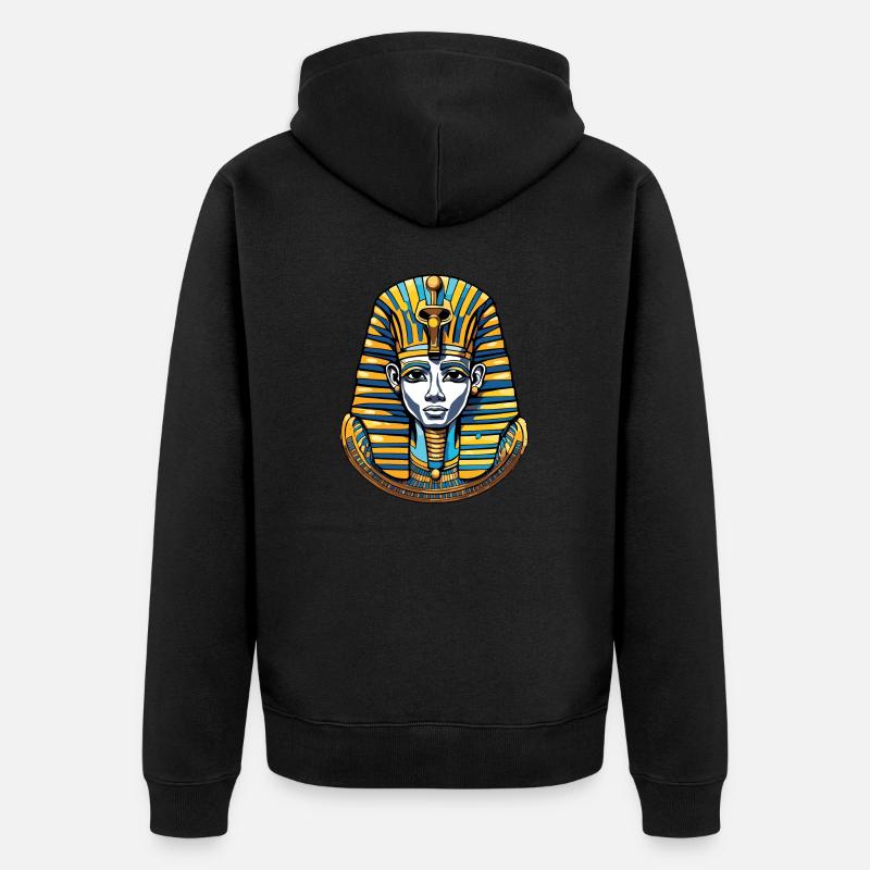 Egypte / Pharaon / Momies / Hiéroglyphes / Sphinx - Veste à capuche bio Premium Unisexe - noir