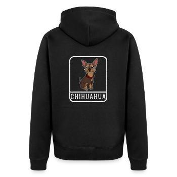 Chemise Chihuahua Chien - Veste à capuche bio Premium Unisexe - noir - Dos - Nico (187cm)