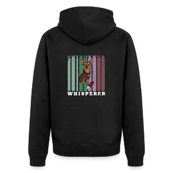 Whisperer Chihuahua Dog - Unisex Premium Organic Zip Hoodie - black - Back - Nico (187cm)