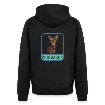 Chemise Chihuahua Chien - Veste à capuche bio Premium Unisexe - noir - Dos - Nico (187cm)