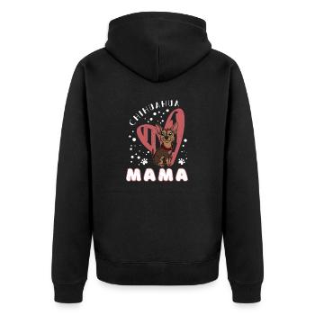 Chihuahua Chien Coeur Maman - Veste à capuche bio Premium Unisexe - noir - Dos - Nico (187cm)