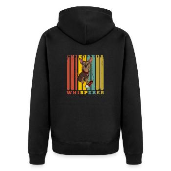 Whisperer Chihuahua Dog - Unisex Premium Organic Zip Hoodie - black - Back - Nico (187cm)