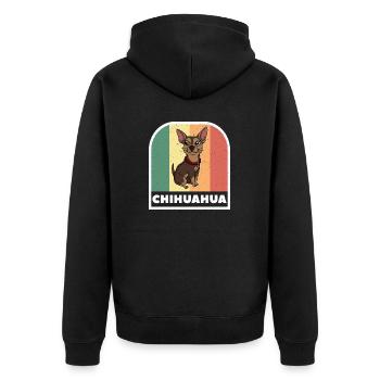 Chihuahua Chien Retro Tee - Veste à capuche bio Premium Unisexe - noir - Dos - Nico (187cm)