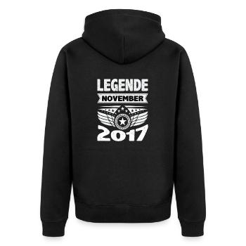 November 2017 Legend for 6 years man woman - Unisex Premium Organic Zip Hoodie - black - Back - Nico (187cm)