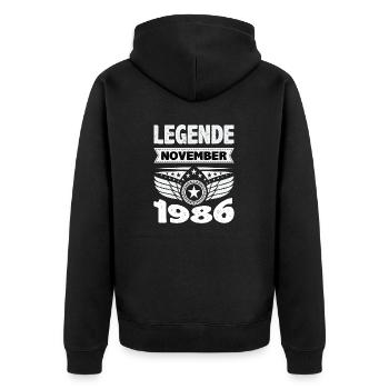 Novembre 1986 Légende depuis 37 ans homme femme - Veste à capuche bio Premium Unisexe - noir - Dos - Nico (187cm)