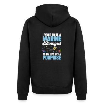 Marine Biology Ocean Marine Biologist - Unisex Premium Organic Zip Hoodie - black - Back - Nico (187cm)