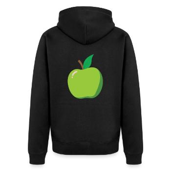 Apfel Karneval Kostüm Aepfel Fasching Obst Äpfel - Unisex Premium Bio Zip Hoodie - Schwarz - Hinten - Nico (187cm)