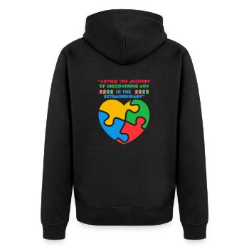 Autism - Unisex Premium Organic Zip Hoodie - black - Back - Nico (187cm)