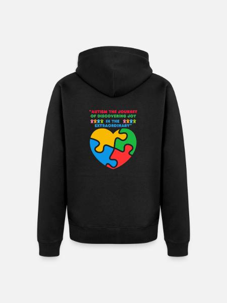 Autism - Unisex Premium Organic Zip Hoodie - black