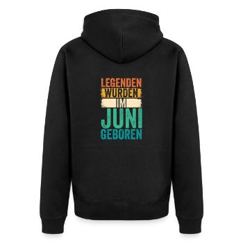Les légendes sont nées en juin - Veste à capuche bio Premium Unisexe - noir - Dos - Nico (187cm)