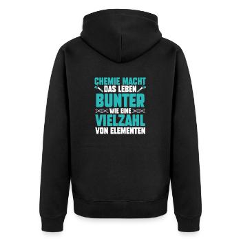 Chemiker Wissenschaft Physik Chemie - Unisex Premium Bio Zip Hoodie - Schwarz - Hinten - Nico (187cm)