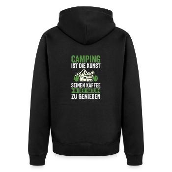 Camper Caravan Motorhome Camping Camping - Unisex Premium Organic Zip Hoodie - black - Back - Nico (187cm)
