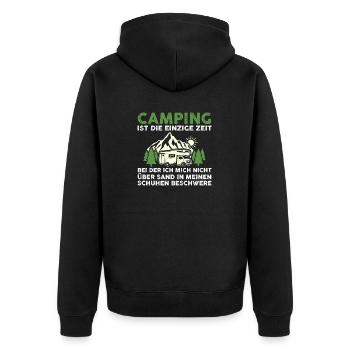 Camper Caravan Motorhome Camping Camping - Unisex Premium Organic Zip Hoodie - black - Back - Nico (187cm)