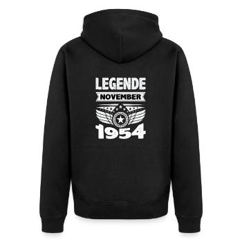 Novembre 1954 Légende depuis 69 ans Homme Femme - Veste à capuche bio Premium Unisexe - noir - Dos - Nico (187cm)