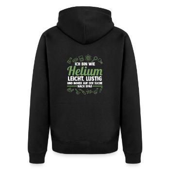 Chemiker Wissenschaft Physik Chemie - Unisex Premium Bio Zip Hoodie - Schwarz - Hinten - Nico (187cm)