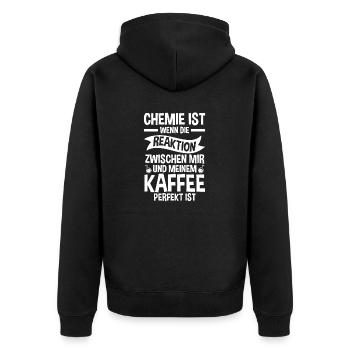 Coffee Chemist Science Physics Chemistry - Unisex Premium Organic Zip Hoodie - black - Back - Nico (187cm)