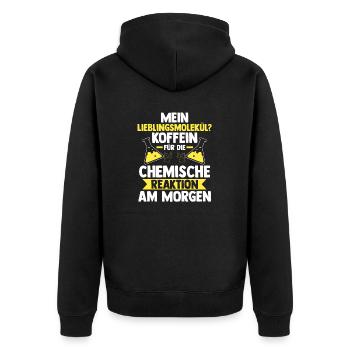 Coffee Chemist Science Physics Chemistry - Unisex Premium Organic Zip Hoodie - black - Back - Nico (187cm)