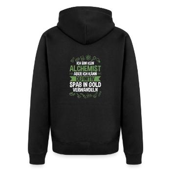 Chemist, Alchemist, Science, Physics, Chemistry - Unisex Premium Organic Zip Hoodie - black - Back - Nico (187cm)