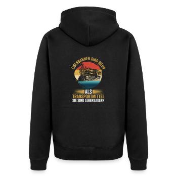 Model Railroad Model Train Train Railroad Railroad Railroad Railroad Model Train Model Train Model T - Unisex Premium Organic Zip Hoodie - black - Back - Nico (187cm)