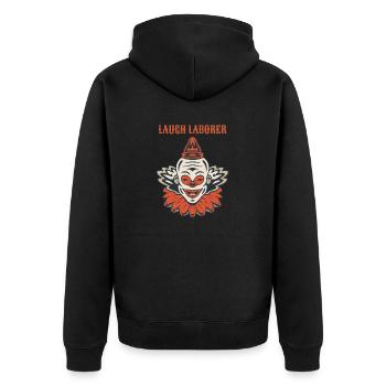 Circus Clown Funny Scary Creep Jester Spooky Joker - Unisex Premium Organic Zip Hoodie - black - Back - Nico (187cm)