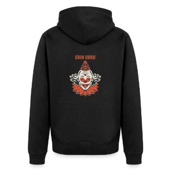 Circus Clown Funny Scary Creep Jester Spooky Joker - Unisex Premium Bio Zip Hoodie - Schwarz - Hinten - Nico (187cm)