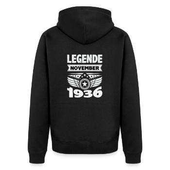 Novembre 1936 Légende depuis 87 ans homme femme - Veste à capuche bio Premium Unisexe - noir - Dos - Nico (187cm)