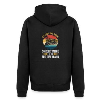 Model Railroad Model Train Train Railroad Railroad Railroad Railroad Model Train Model Train Model T - Unisex Premium Organic Zip Hoodie - black - Back - Nico (187cm)