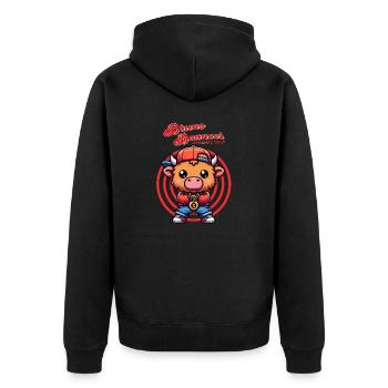 Bruno Bouncer - Bruno the Security Guard - Unisex Premium Organic Zip Hoodie - black - Back - Nico (187cm)