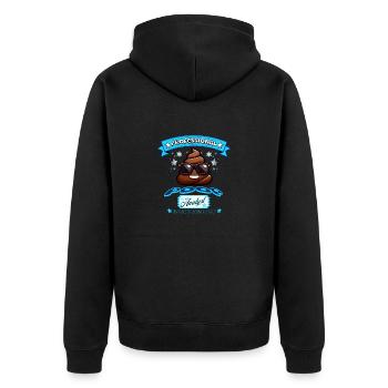 POOP ANALYST - I'VE SEEN SOME CRAP - FUNNY TEE - Unisex Premium Bio Zip Hoodie - Schwarz - Hinten - Nico (187cm)