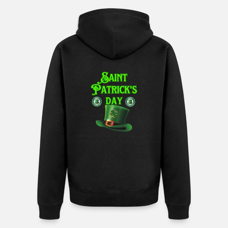 Fête de la Saint-Patrick - Veste à capuche bio Premium Unisexe - noir