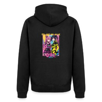 IT S JUST YOU AN ME - Unisex Premium Organic Zip Hoodie - black - Back - Nico (187cm)