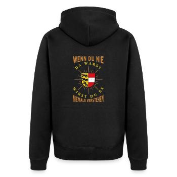 Carinthie Autriche Drapeau Armoiries Montagnes - Veste à capuche bio Premium Unisexe - noir - Dos - Nico (187cm)