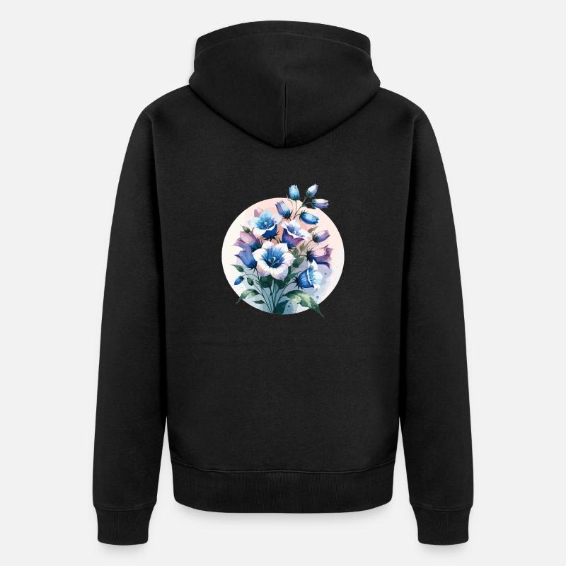 Campanilla dibujada - Chaqueta con capucha prémium ecológica unisex - negro