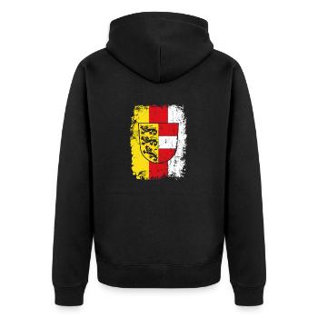Austria Flag Coat of Arms Lion - Unisex Premium Organic Zip Hoodie - black - Back - Nico (187cm)