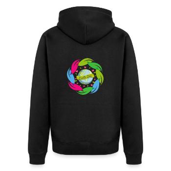 Earth day - Unisex Premium Organic Zip Hoodie - black - Back - Nico (187cm)