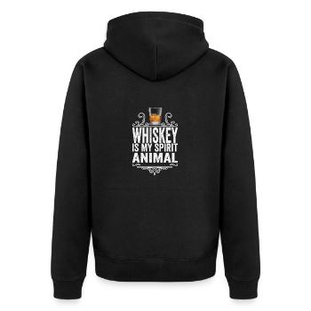 Whiskey Is My Spirit Animal T-Shirt - Funny Drink - Unisex Premium Organic Zip Hoodie - black - Back - Nico (187cm)