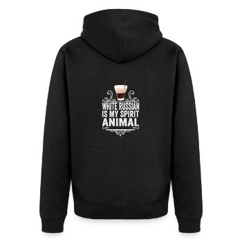 White Russian ist mein Spirit Animal Lustiger Cocktail - Unisex Premium Bio Zip Hoodie - Schwarz - Hinten - Nico (187cm)