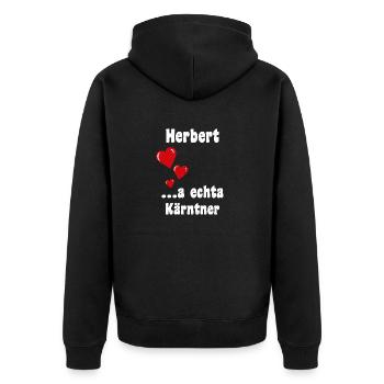 Carinthie Autriche Coeur Hernert - Veste à capuche bio Premium Unisexe - noir - Dos - Nico (187cm)