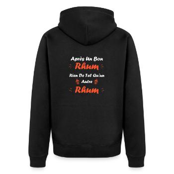 Rhum - Veste à capuche bio Premium Unisexe - noir - Dos - Nico (187cm)
