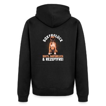 Chien Boxer allemand - Veste à capuche bio Premium Unisexe - noir - Dos - Nico (187cm)